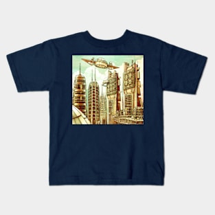 Futuristic vintage city Kids T-Shirt